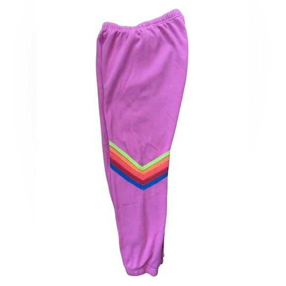 Aviator Nation Rare Pink 5 Stripe Sweatpants - Picture 2 of 8